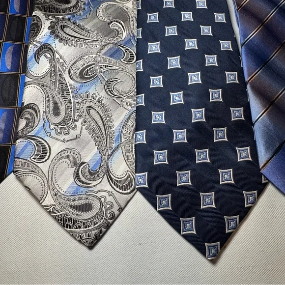 Jos. A. Bank and more Blue and Gray Silk and Linen Tie Collection Set of 5 ties - Picture 4 of 14